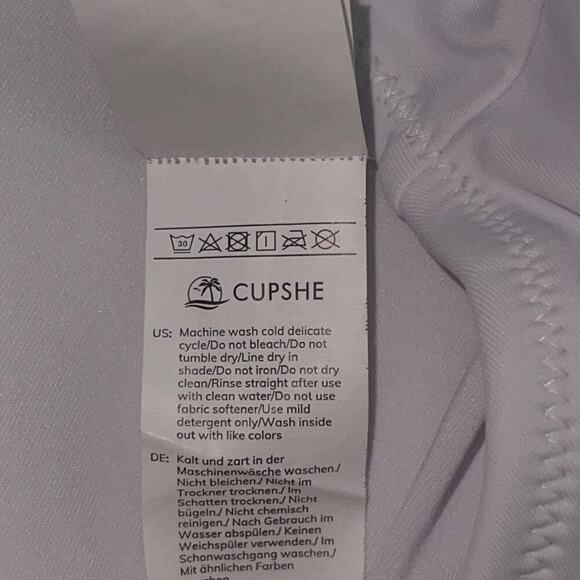 Cupshe Women One Piece Swimsuit Large Color Block V-Neck Wrap Front Tie Cheeky - Picture 8 of 9